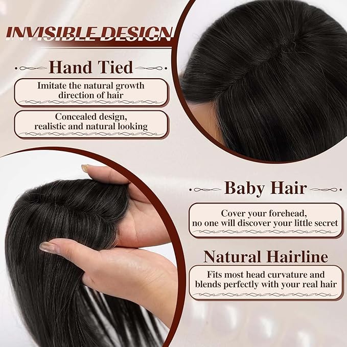 Clip in Hair Pieces for Women Toppers bangs hair clip Thinning Extensions Pieces Wiglets Covers Sparse hair loss