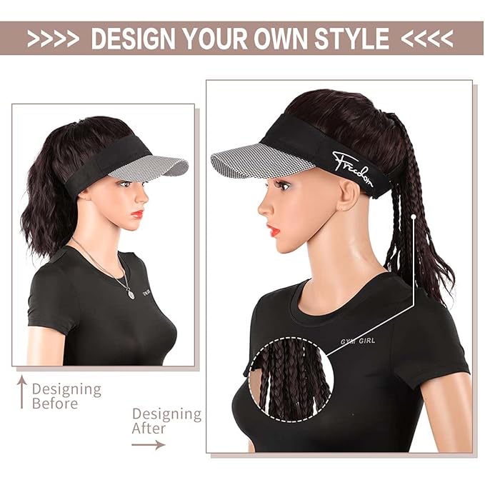 Hat Wig for Women Baseball Hat wig women's wig short curly hair wool curly wig ponytail braid wavy wig