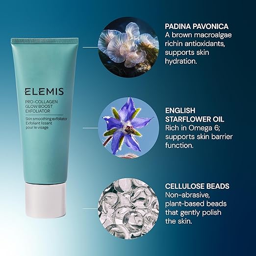 ELEMIS Pro-Collagen Glow Boost Exfoliator Gentle Physical Facial Exfoliant Softens and Polishes for Smooth Glowing Hydrated Skin 100mL