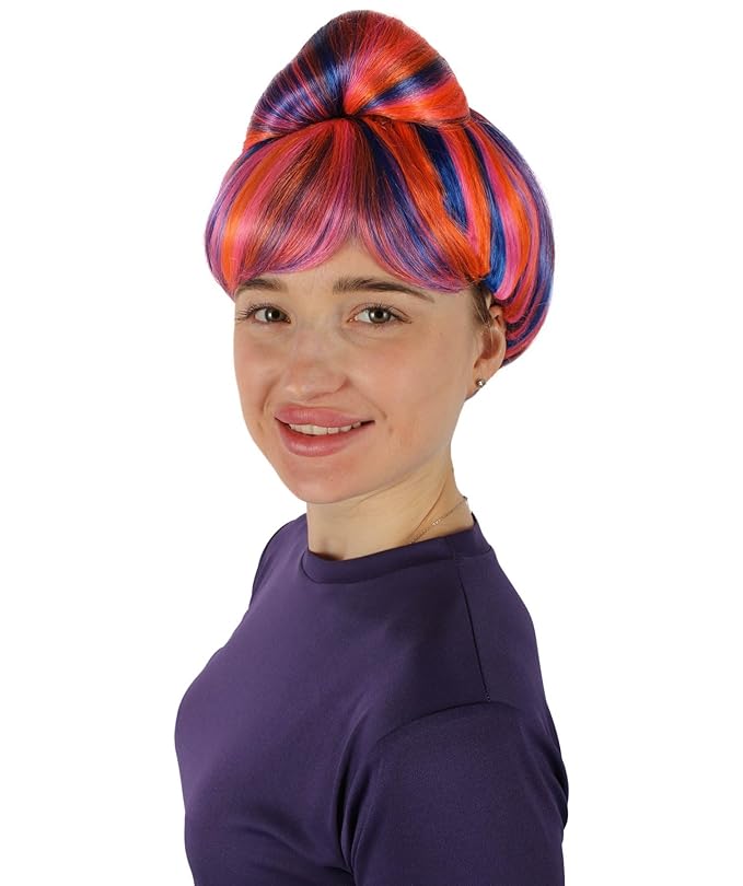 Women's Premium Bun Wig - Adjustable Capless Hair extensions with Realistic Synthetic Fibers - Multi-Color Elegant Bun Hairpiece for Halloween Cosplay and Everyday Wear Pink Ombre