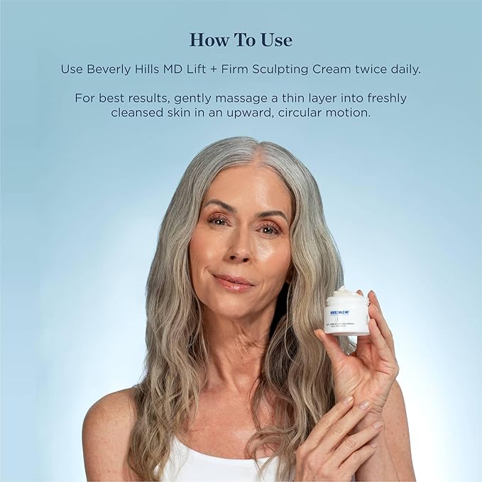 Beverly Hills MD Lift &amp Firm Sculpting Cream- Tighten &amp Tone Skin Anti-Aging Lotion for Smooth Moisturized Complexion- Lift and Smooth Face Neck D?collet? w/Silk Peptides + Aloe Vera Vit