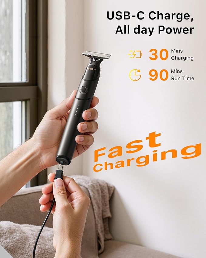 [2025 Upgraded] Beard &amp Nose Hair Trimmer Kit [All-in-One] 12 in 1 Rotating Comb Travel Body Hair Electric Shaver for Men USB-C Fast Charging Painless Razor Waterproof Wet/Dry Black(Pack)