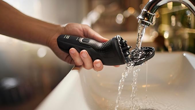 Philips Norelco Shaver 2400 Series Wet and Dry Electric Shaver Pop-up Trimmer P-Cap Deep Black Model X3001/90