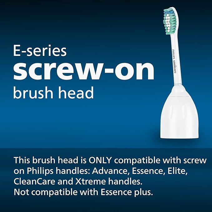 Philips Sonicare Genuine E-Series Replacement Toothbrush Heads 2 Brush Heads White HX7022/66