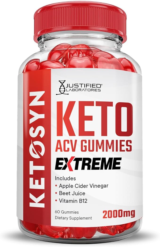 Justified Laboratories (2 Pack Ketosyn Keto ACV Gummies Extreme 2000MG Ketosyn Keto Gummies Apple Cider Vinegar Formulated with Pomegranate Beet Juice Powder B12 Vegan Non GMO 120 Gummys