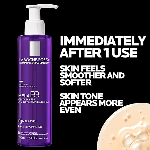 La Roche-Posay Mela B3 Gel Cleanser Formulated With Melasyl + Niacinamide + PHA Anti Aging Face Wash For Discoloration Dark Spots &amp Post Acne Marks Dark Spot Corrector Oil Free &amp Soap Fre