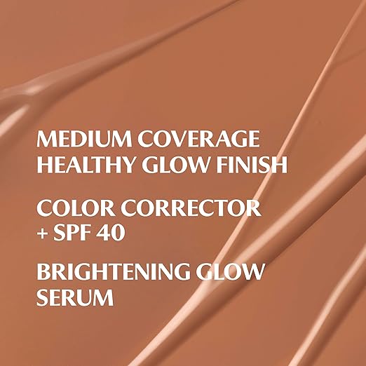 IT Cosmetics CC+ Nude Glow - Medium Coverage Foundation with SPF 40 &amp Brightening Glow Serum Lightweight Skin Tint 2% Niacinamide + Hyaluronic Acid Up to 24H Hydration Normal/Dry Skin - 1.08 f
