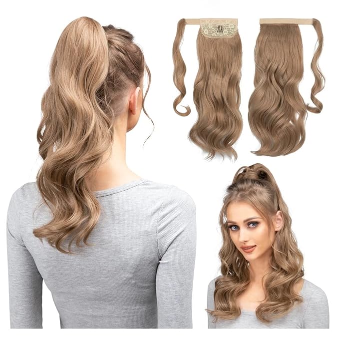 SONGCHAO Fake Hair Bun Messy Curly Bun Extension Wig Wavy Ponytail Pompadour Ponytail Extension Cord Hair Extensions Curl Clips Synthetic Bun Hair Accessories (Color : 05 Size : 18inches)