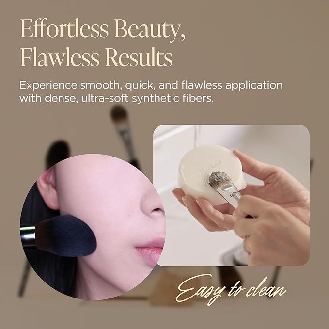 Piccasso 133 Fixing Powder Brush ? Soft Synthetic Bristles for Setting Powder Smooth and Flawless Face Makeup Gentle Coverage for Pores and Texture Korean Professional Makeup Brush for Daily Use