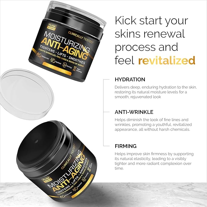 Men's Face Cream Moisturizer - Anti-Aging Cream For Men Collagen Retinol &amp Hyaluronic Acid - Day &amp Night - Facial Skin Care- Anti Wrinkle 1.7 oz