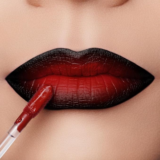 Oulac Red Black Purple Christmas Lipstick Set for Women Matte Liquid Lipstick Long Lasting High Impact Creamy Matte Lip Gloss Rich Colour Formula with Vitamin E &amp Rose Oil