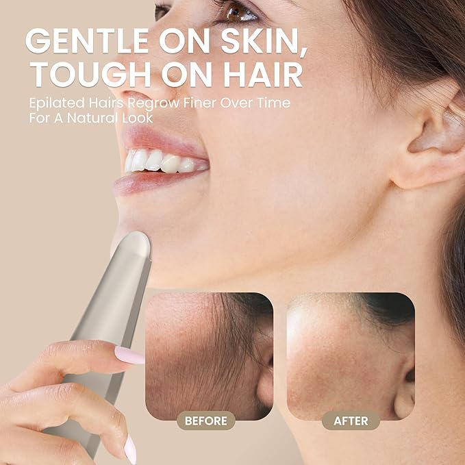 Epilady Esthetic Pearl Epilator for Women Face Womens Facial Hair Remover | Included Case &amp Cleaning Brush Electric Tweezers for Women Facial Hair