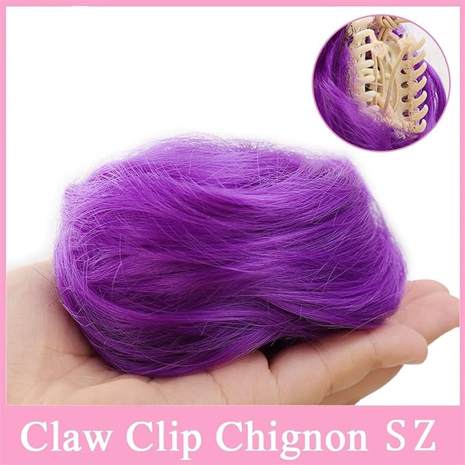 Messy Hair Bun Space Buns Hair Pieces Mini Claw Clip in Hair Bun Messy Cat Ears Hair Bun Extension Synthetic Donut Wig Accessory Updo Hairpieces for Women Girls Bun Ponytail Extension (Color : SZ)
