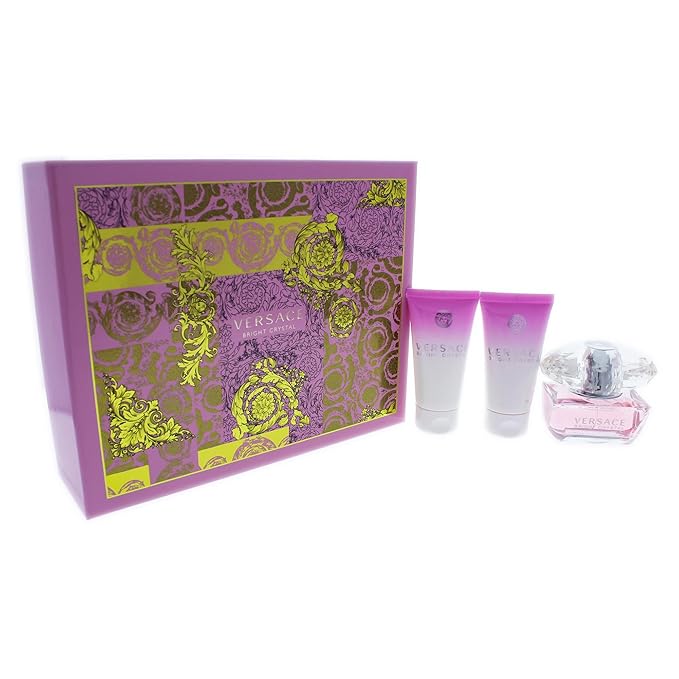 Versace Versace Bright Crystal Women Giftset (Eau De Toilette Spray Perfumed Bath and Shower Gel Shimmering Body Gel)