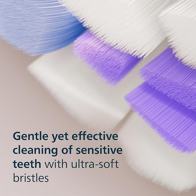 Philips Sonicare S2 Sensitive - Genuine Replacement Electric Toothbrush Heads White 4 Pack One Year Supply HX6054/77