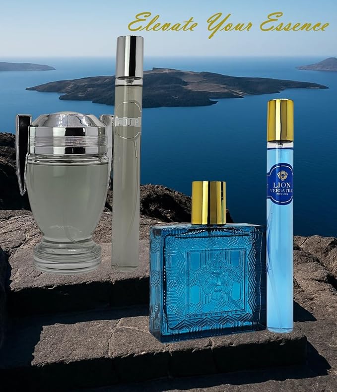 Versatile For Man &amp CUP 04-Piece Set Cologne for Men 2x100ml &amp Mini Perfume 2x35ml Eau de Toilette long-lasting Mint Grapefruit &amp Marine notes for daytime Travel perfume bottle frag