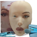 5D makeup Practice Face Board Silicone Makeup Mannequin Face Reusable Beginner Practice Eye Makeup Face Eye Fake Silicone Makeup Artist Full Face Practice Eyelash Eye Shadow Eyeliner Pen Simulatio