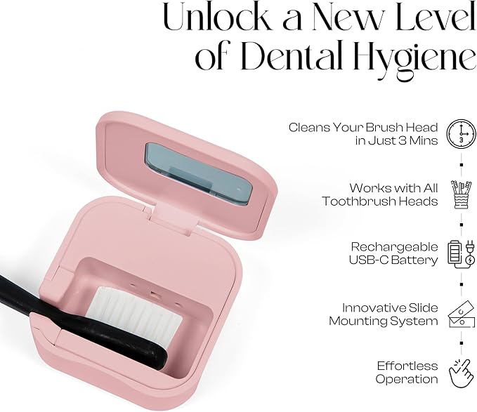 Mondano UV-C Toothbrush Sanitizer and Holder Toothbrush Case - Manual/Electric Toothbrush Cover for Any Toothbrush Head - Rechargeable Toothbrush Travel Case Tooth Brush Cover Cap for Home