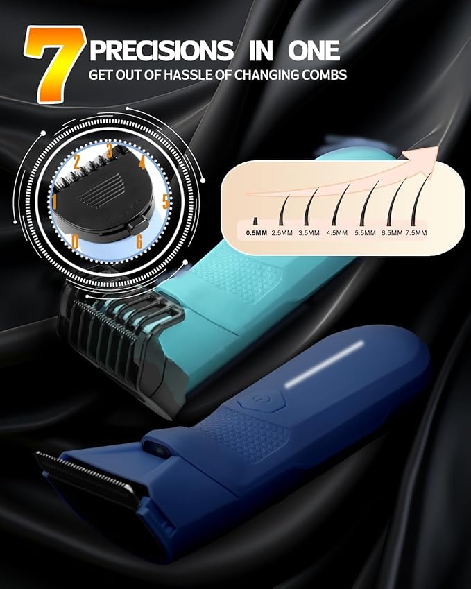 Bikini Trimmer for Women Electric Shaver for Women with Light Pubic Hair Trimmer Waterproof Wet/Dry Personal Body Hair Grooming 7 Precisions 240 Minutes Shaving