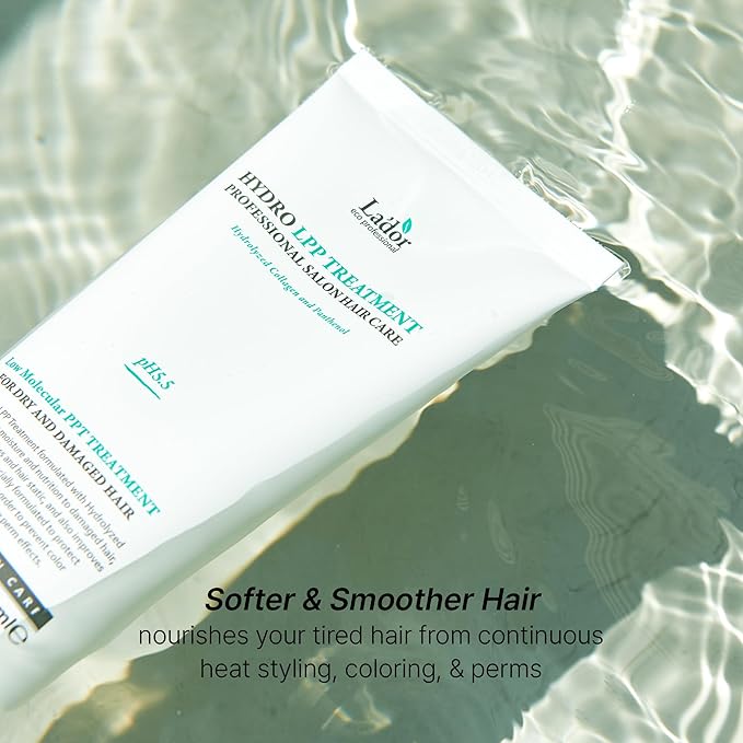 LADOR Hydro LPP Keratin Hair Treatment - Anti Frizz Conditioner Mask for Dry Damaged Color Treated Gray Hair - Hydrolyzed Collagen (3. 16.9 Fl Oz)