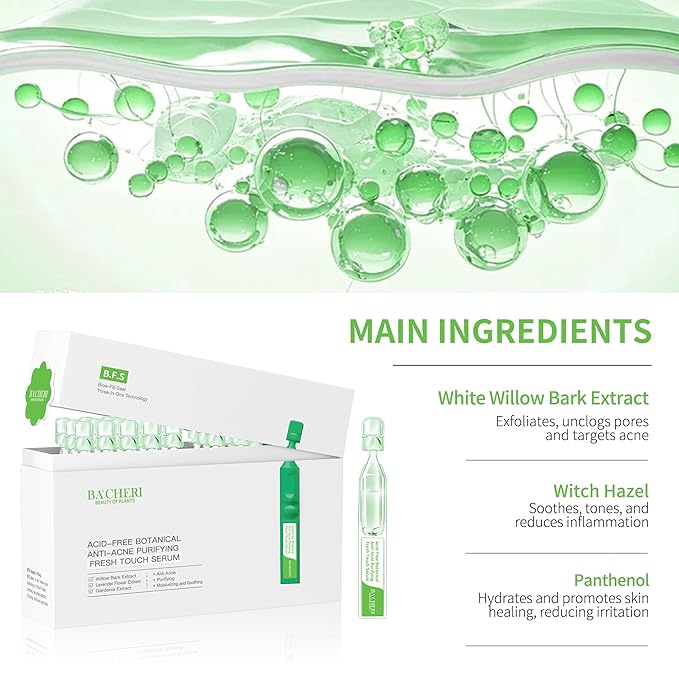 Gentle Botanical Acne Treatment for Face ? Acid-Free Spot Facial Serum with Niacinamide &amp Witch Hazel Soothes Redness &amp Controls Breakouts for Sensitive Oily &amp Acne-Prone Skin ? 1.2 ml ×
