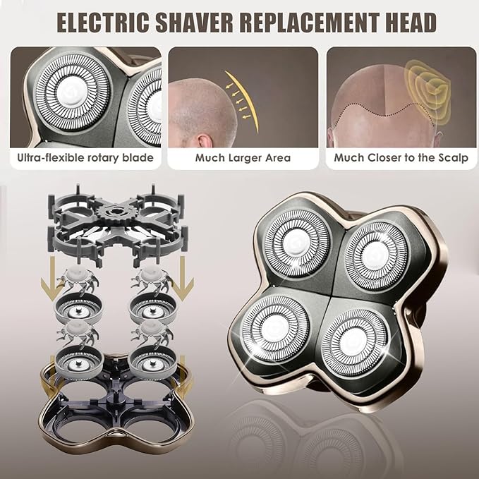 Shaver Replacement Heads Compatible with Skull Head Shaver Replacement Blade for Pitbull Butter flykiss pro &amp Palm for Bald Men 2 Pack