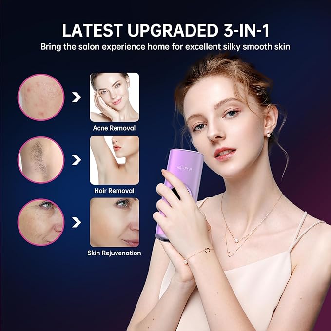 AP30 Laser Hair Removal for Men and Women Painless Hair Removal Device Safe and Long-lasting Reduces Body and Facial Hair Growth Salon-Level Results at Home
