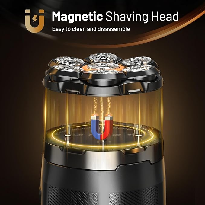 Head Shaver for Bald Men: 7D Electric Bald Razor - Waterproof Wet Dry Shaving - Professional Grooming Kit for Balder with Type-C Charge - Detachable Head Shavers for Scalp/Face/Beard