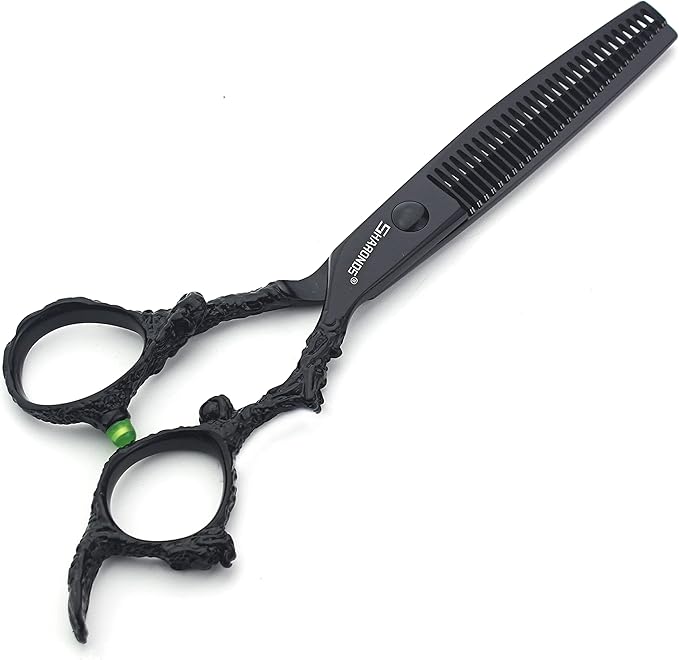6 inch hair stylist barber scissors black plate dragon 440C hairdressing cutting scissors+thinning scissors (6 inch thinning)