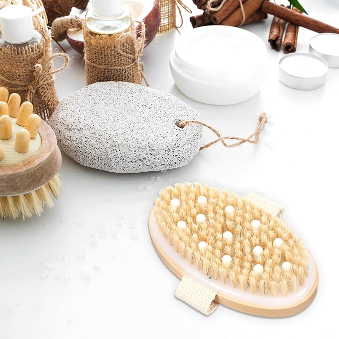 10 Pcs Dry Brushes for Body Dry Brushing Exfoliating Bath Brushes Massage Body Scrub Brush for Skin Renewal Cellulite Reduction Lymphatic Drainage Blood Circulation Improvement