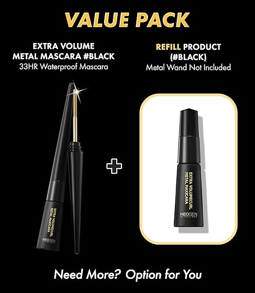 NEOGEN DERMALOGY Innovative Sensational Hygienic Washable Extra Slim &amp Volume Metal Mascara