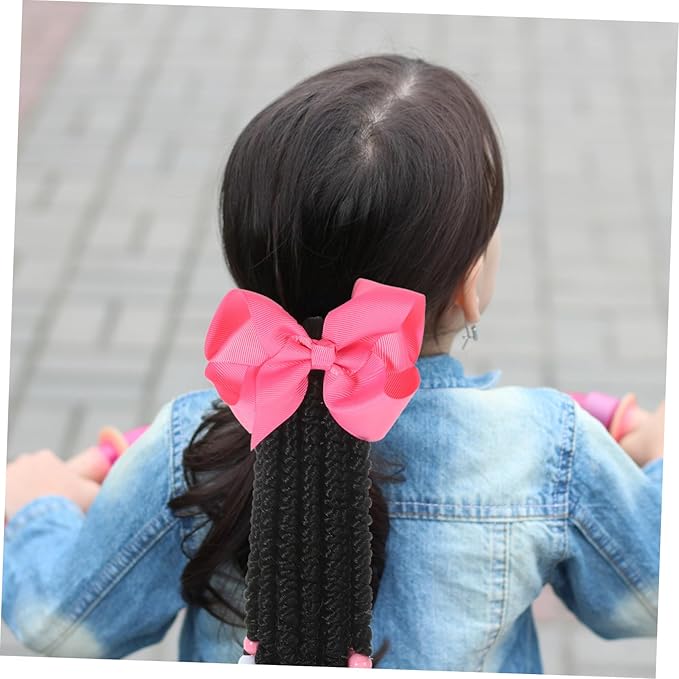 4pcs Ponytail Beads and Dreadlocks Headband Wig Bowknot Beaded Ponytail Synthetic Ponytail Extension Braided Hair Extensions Wig Chemical Fiber Decorate To Weave Women's
