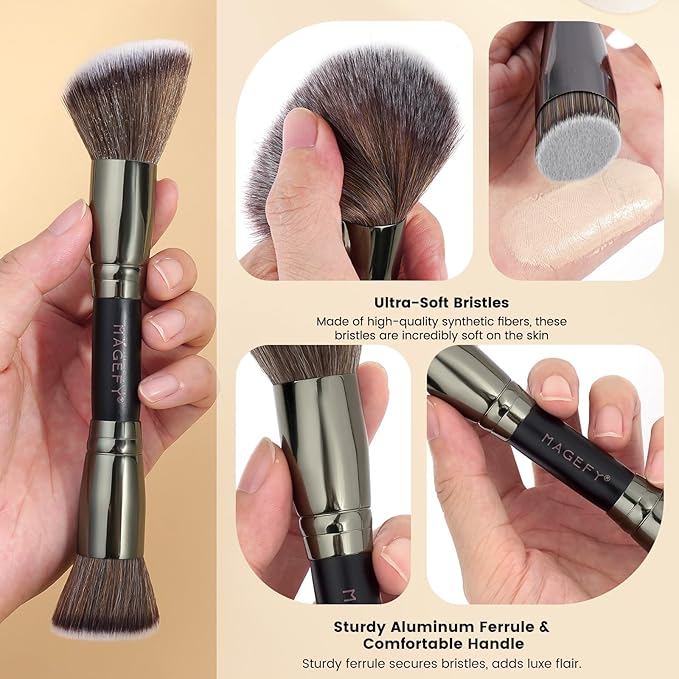MAGEFY Makeup Brushes 37 Pcs Makeup Kit Multi-functional Makeup Tool Set with Double-End Powder Blush Eyeshadows Brush Make up Brushes Set BagBlack
