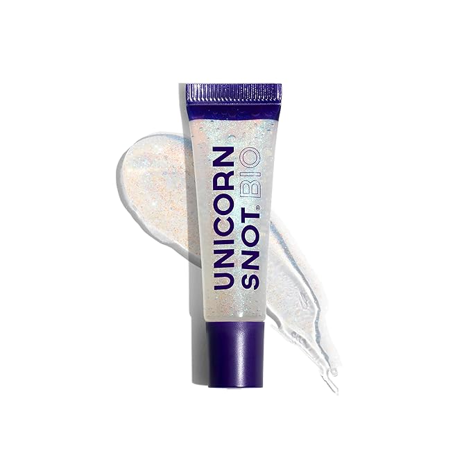 UNICORN SNOT Plant-Based Glitter Lip Gloss | Sparkly &amp Shimmer Lips for Christmas Glitter Makeup | Stocking Stuffers for Holiday Gift | Vegan &amp Cruelty Free 0.37 fl oz (BIO Galaxy)