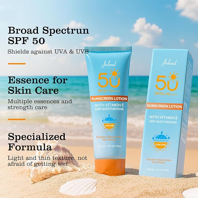 Sunscreen for Face UV Defense Hydro Calming Sunscreen SPF 50+ with Vitamin C Moisturizing Daily Protection for Sensitive Skin 1.7 Fl Oz