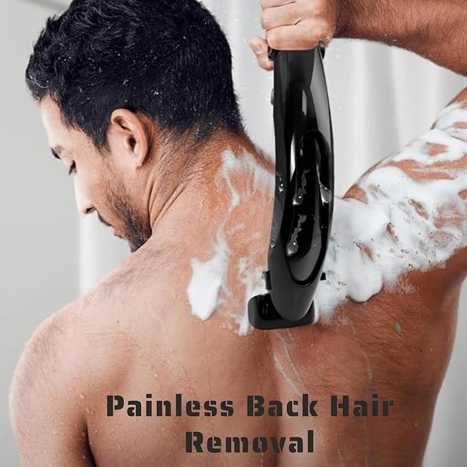 Yoidesu Men's Body Groomer with Adjustable Extreme Reach Handle Wet/Dry Use Back Hair Remover