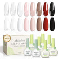 MelodySusie Plant Based Gel Nail Polish SetTop Toat and Base CoatClassic Basic Colors Hema FreeSoak Off UV LED Gel Polish Nail Art Manicure Salon DIY at Home 8Pcs