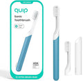 Quip Sonic Electric Toothbrush for Adults - Time Travel &amp Soft Bristles with Travel Case &amp Replacement Brush Head - 3 Month Battery Life Plastic Handle - Marine Blue