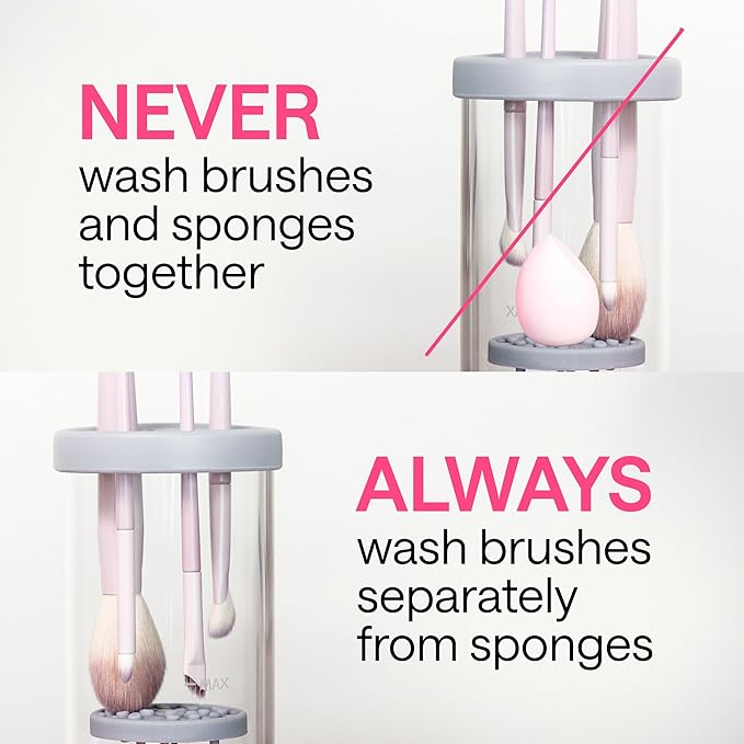2-in-1 Electric Makeup Brush Cleaner Machine - Clean and Dry Makeup Brushes &amp Tools &amp Sponges Automatically - Makeup Brush Dryer &amp Makeup Brush Washer Combined