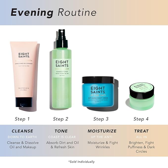 Eight Saints Skin Care Up the Anti Night Cream Face Moisturizer to Reduce Fine Lines and Wrinkles Natural and Organic Anti Aging Cream For Face &amp Neck with Niacinamide and Hyaluronic Acid 2 Ounc