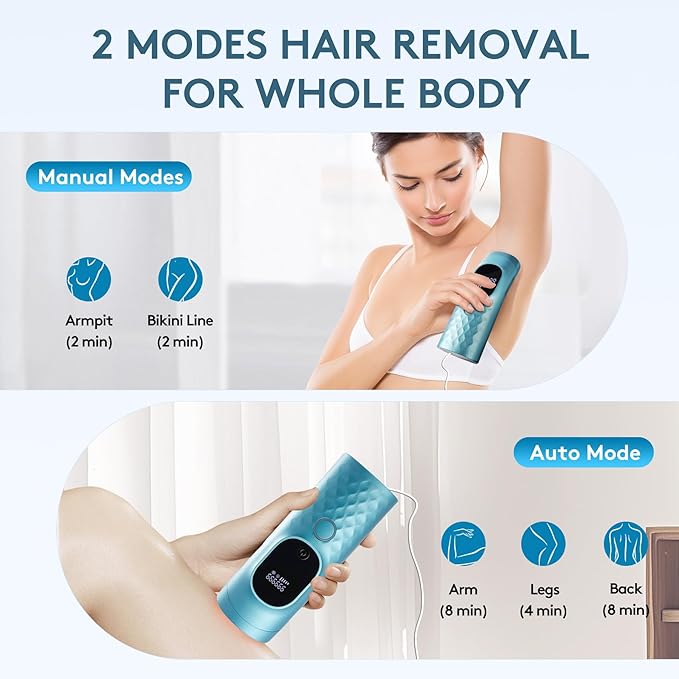 Laser Hair Removal for Women and Men - Permanent Painless Ice Cooling IPL Device Remover Machine with Shaver Goggles 999999 Flashes for Body and Face Corded