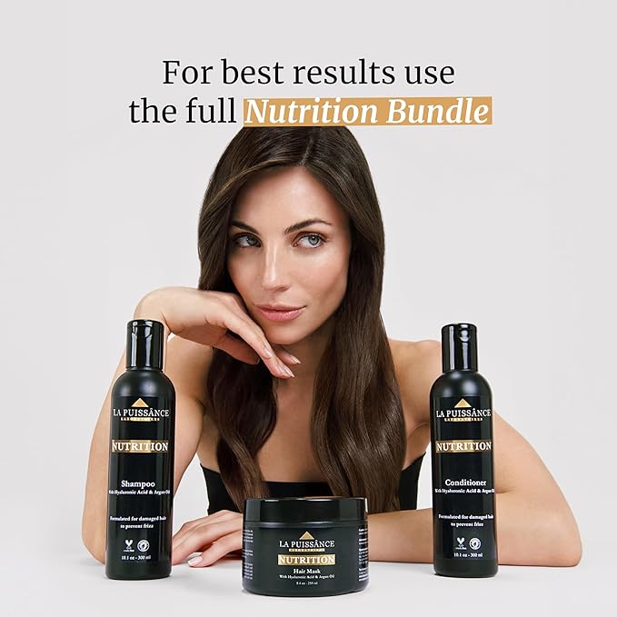 LA PUISSANCE Premium Argan Oil Hair Mask - Deep Hydration Nourishing Treatment for Dry Color-Treated Hair - Anti Frizz Moisturizing - for Home and Salon Use - 8 fl oz
