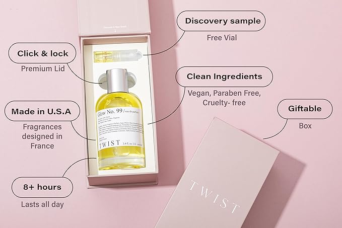 Twist Glow No. 99 - Inspired by Chlo.e EDP Long-Lasting Perfume for Women Rose &amp Peony Vegan Clean Ingredients Fragrance ? Spray 100 ml | 3.4 fl. oz.