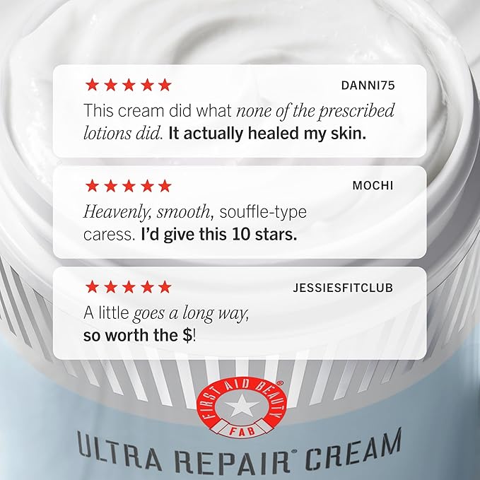 First Aid Beauty - Ultra Repair Cream Intense Hydration Whipped Colloidal Oatmeal Clinically Proven to Strengthen Skin Barrier in 7 Days + Helps Relieve Eczema Luxury Moisturizer (6oz 2ct)