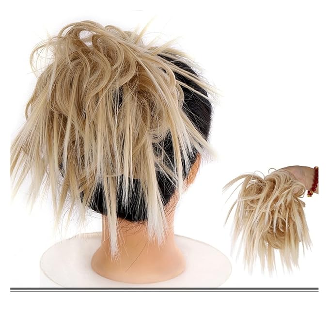 SONGCHAO Fake Hair Bun Messy Bun Hair Slice Ponytail Hair Extensions with Elastic Rubber Band Synthetic Fluffy Bun Women Wig Hair Bun Hair Accessories (Color : 008)