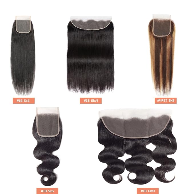 Lace Closure Straight Human Hair with HD Transparent Swiss LaceOiMiGO 5x5 Natural Black HD Lace Frontal Hair Pre Plucked &amp Bleached Knots(20Inch)