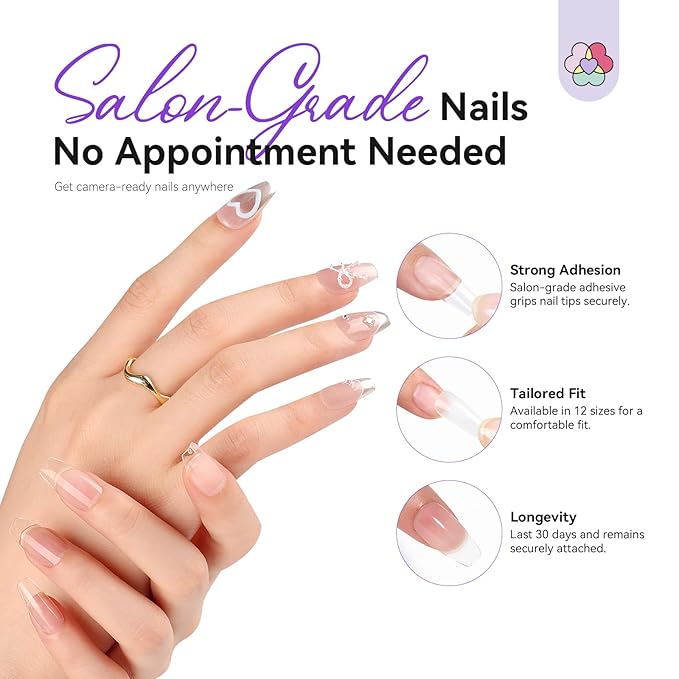 SAVILAND Advanced Gel Nail Kit: Salon Grade Nail Kit with Portable Light Short Coffin Nail Tips 500 Pcs 12 Sizes 30 Days Long-Wear Nail Kit Acrylic Set with U V Nails Glue Nail Lamp Drill DIY At Home