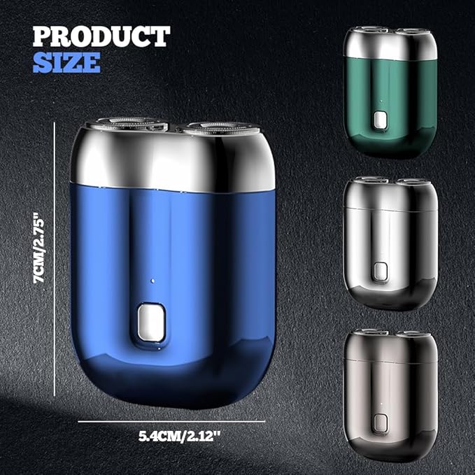 New Model Mini Dual-Head Electric Shaver for Men 2025 Upgraded Pocket Shaver USB Mini Shavers Washable Double Head Rechargeable Waterproof Compact for Travel (Green)