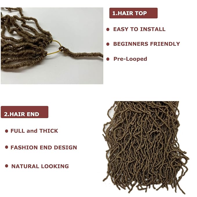Light Brown soft locs 36 inch goddess locs Faux Locs Crochet Hair for Black Women Whole Strand Pre-looped Long New Locs Braiding Hair Extension