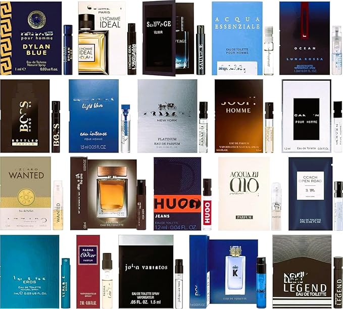 Men?™s Cologne Sample Discovery Set ? Top Designer High-End Luxury Fragrance Mini Vial Sampler | Random Assortment Travel Gift Pack for Husband Dad Boyfriend ? Holiday &amp Party Gift (15 Pieces)